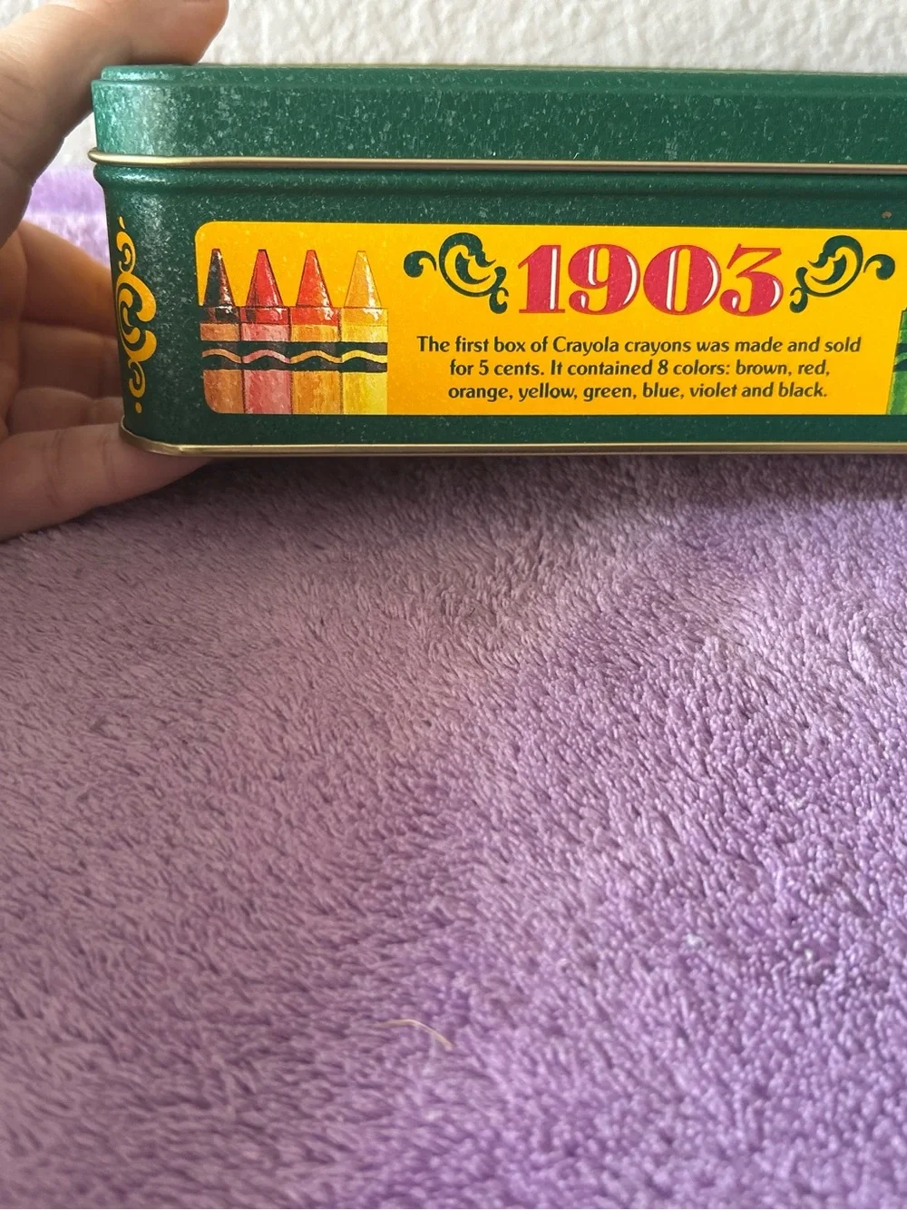 Vintage 1991 Crayola Collectors Colors Limited Edition Tin Crayon Box